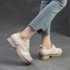 Johnature Genuine Leather Comfortable Pumps Retro Solid Color Commuting Versatile Casual Women's Shoes