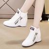 2025 Spring/Summer Women's Height-Enhancing Wedge Sneakers: Korean-Style, White, All-Match Casual