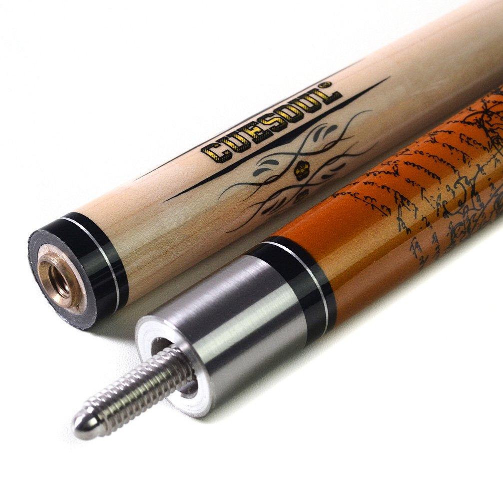 CUESOUL ROCKIN Series 21oz Maple Cue Stick Set Joint Protector Towel 1 Cue Carry Bag 57" + + + (G406)