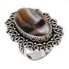 Gray Bostwana Agate Gemstone Handmade Silver Jewelry  "6.75"