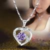 New Luxury Crystal CZ Heart Pendant Necklace Necklace Original 925 Silver Chain Necklace Women Jewelry