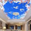 Ceiling 3d Photo Wallpaper Blue Sky And White Clouds Mural Flower Branch White Pigeon Large Mural Bedroom Living Room Background Wallpaper Decoration