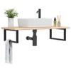 VidaXL Wall-mounted Vanity Shelf Steel and Solid Oak Wood, Floating Vanity Shelf, Vanity Shelf for Countertop 3302385