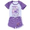 Kids Summer Sport T-Shirt And Shorts 2 Piece Outfit Tracksuit Set Short Sleeve Print Crop Tops With Clothing Set