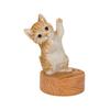 Ubia Dancing Brown Tabby Cat Smartphone Stand, 12.8 X 9.7 X 16 Cm, Doll Figurine, Animal Ornament, Garden Decor, Realistic, Cute Cat, H20355-1
