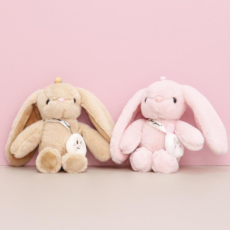 Eared Long Cute Bunny Plush Toy Adorable Cartoon Keychain Charm Perfect Gift
