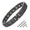 Pure Germanium Bracelet for Men Static Elimination Health Bracelet Size Adjustable Black Bracelet [BEFOSHINN] [18 Grains, 99.999% Purity]