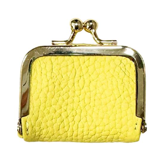 Ladies Mini Coin Purse Genuine Leather Wallet Solid Color Kiss Lock Change Pouch Small Storage Bag for Jewelry Keys