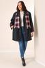 Plus Size Bondit Coat with Lined Zipper Pocket and Scarf Accessory