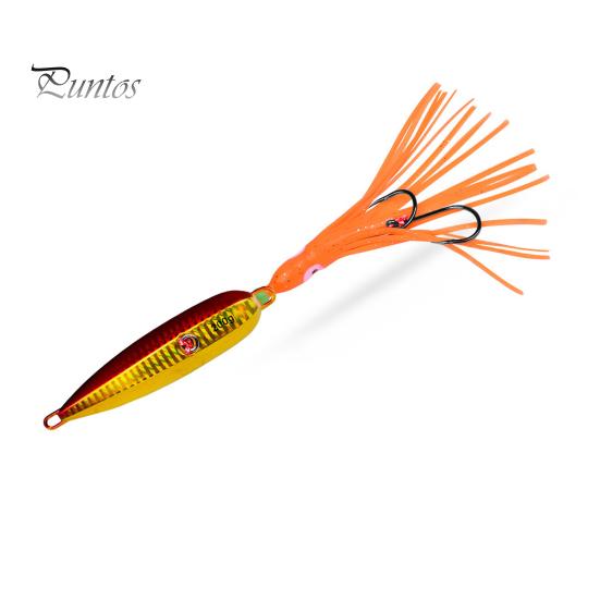 15CM/5.91G Luminous Squid Jig Hook Slow Shaking Glow-in-the-dark Squid Skirt Lure with Weight Sinker Deep Sea Trolling Fishing Bait Freshwater