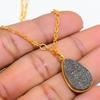 Pyrite Druzy Gemstone Handmade 925 Sterling Silver Jewelry Necklace 20" GK-5008