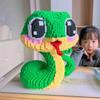 2025 Year of the Snake Educational Building Blocks Toy - Green Snake Puzzle for Boys and Girls, Cute Ornaments and Gifts
