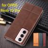 Deluxe Magnetic Adsorption Leather Fitted Case for OPPO Reno 12 Pro / Reno12 Pro Global Flip Cover Protective Case Fundas Coque