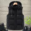 Warm Sleeveless Parka Man Waistcoat Fashion Plus Size Jackets Hooded Casual Zipper Thick Winter Men's Vest