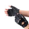 Fashion Hot Black Fingerless Gloves PU Leather Gloves Half Finger Driving