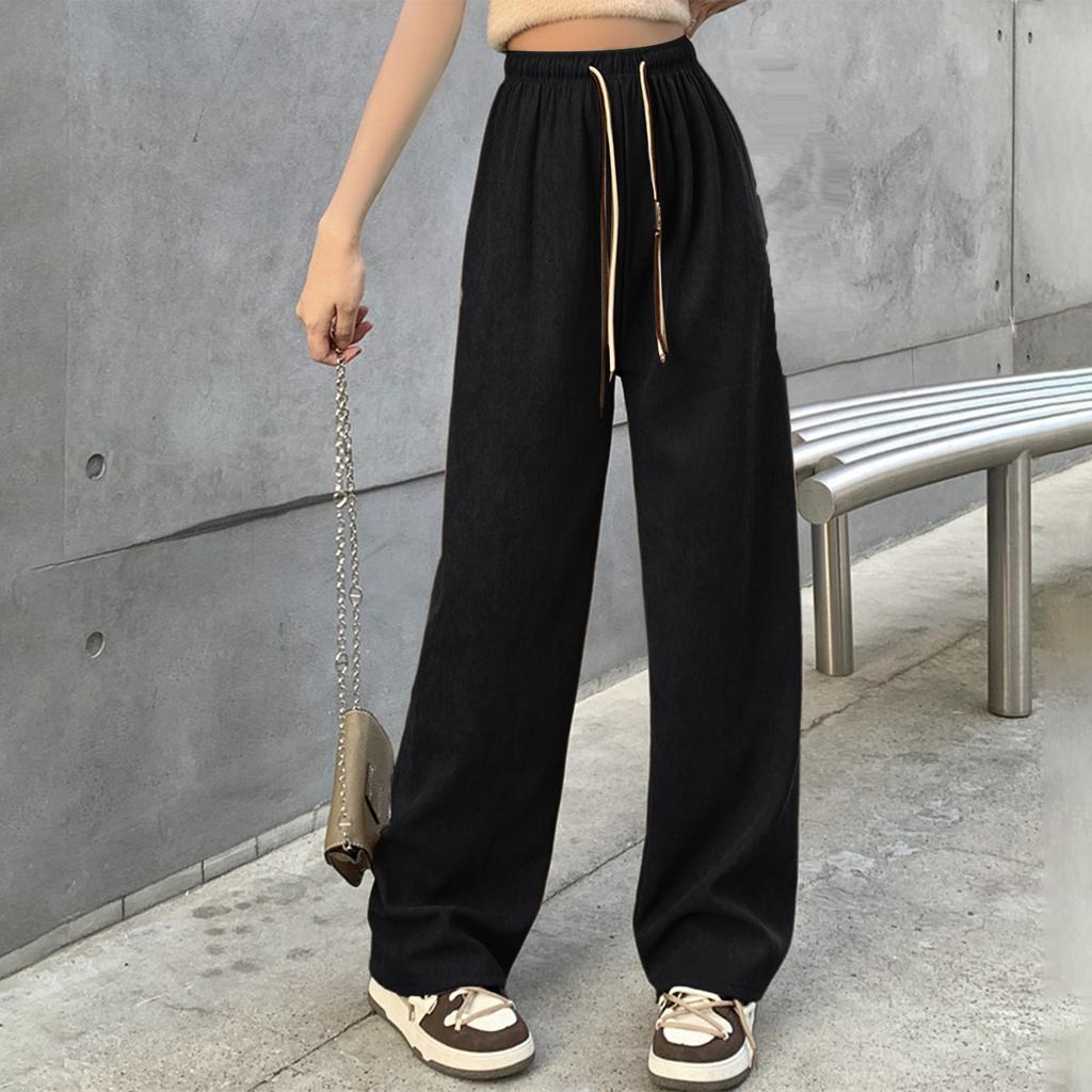 Women's Fashionable Casual Loose Fleece Lined Long Pants
