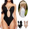 Women's U Plunge Strapless Backless Shapewear Seamless Thong Bodysuit V Neck Body Shaper Padded Bra Camisoles Crop Tops