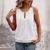 Ladies' Elegant Sleeveless Vest -Semi Transparent Round Neck Lightweight Top, Medium Stretch Casual, Sleeveless Butterfly Pattern, Non Transparent