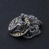 Hot Sale 316L Skull Fire Viking Hugin Munin Runes Fashion Jewelry Pendant Necklace Stainless Steel Wolf Symbol Men Accessories