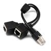 Male To 2 Female RJ45 Splitter Ethernet 2-in-1 Internet Adapter Cable Separator