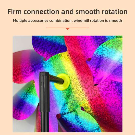 Reflective Pinwheels with Stakes Bird Repellent Wind Spinner Scare Birds Animals Away Multicolor Glittery Pinwheels for Garden Yard Lawn Porch