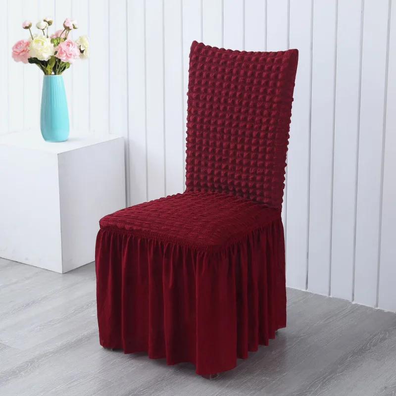 Puff Wedding Chair Cover Banquet Luxury Cover for Chairs Spandex Stretch Backrest Chair Case Protect Free Shipping