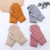 Fashion Mittens Winter Warm Touch Screen Women Gloves Full Finger Knitted Wool Mittens