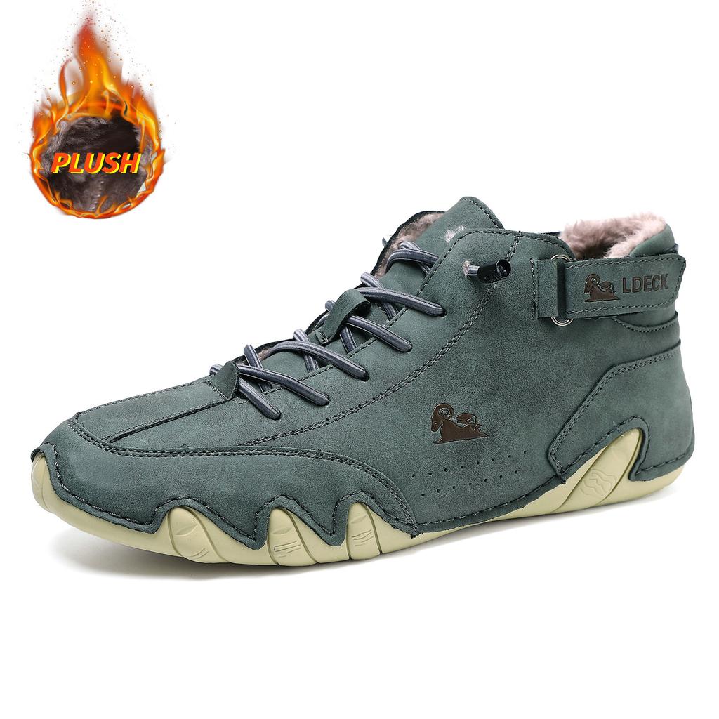 Popular Winter Velvet Martin Boots Large Size Octopus Men's Thermal Cotton Shoes High Top Men's Sports and Leisure Shoes