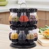 16Pcs Condiment Sets 360 Rotating Spice Jar Rack Kitchen Cruet Condiment Bottle Coffee Sugar Seal Jar Container Castor