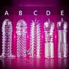 5pcs Male Transparent Penissleeves, Male Crystal Spike Vibration Condom Penis Extended Ring Stab Couples Adult Sex Toys