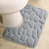 Toilet Floor Mat Wear Resistant Super Absorbent Non-Slip Design Decorative Bathroom U-shaped Floor Mat