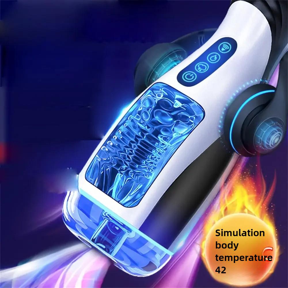 Automatic Sucking Male Masturbator Cup Heating Stroker Realistic Channel Multi Modes Vibrator Moaning Sex Toy for Adult Men