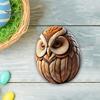 Animal Easter Carving Craft Egg Wooden Owl Squirrel Monkey Animals Carved Eggs for Home Tiered Tray Table Decor