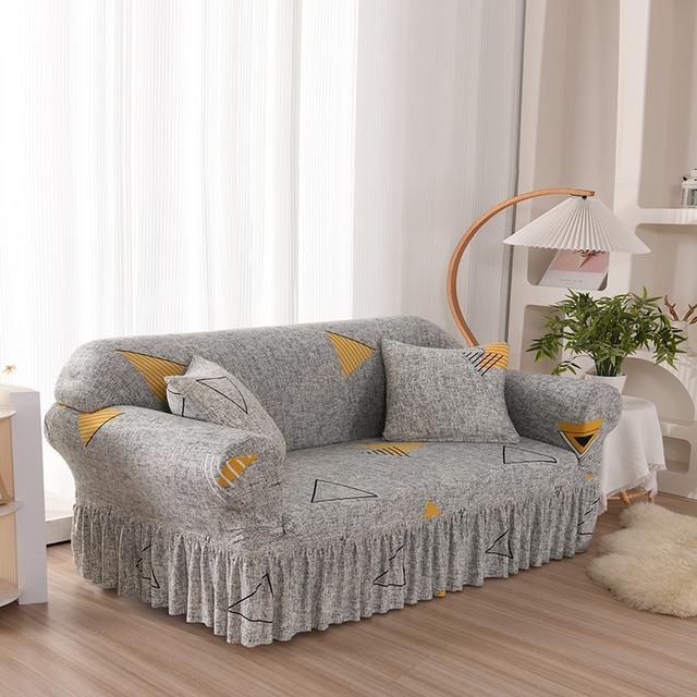 Geometric Sofa Cover Stretch Spandex Sofa Skirt Covers Non Slip Washable Armchair Couch Slipcover For Living Room