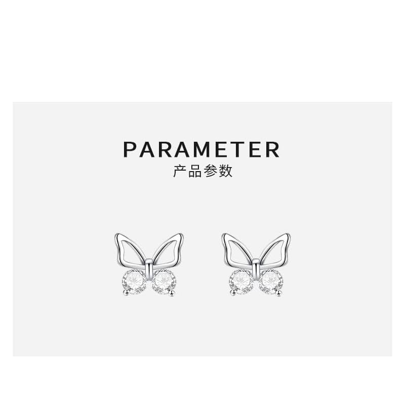 Butterfly Zirconia Silver Earrings, Women's Earrings, Teen Girl Earrings, 925 Sterling Silver Zirconia Earrings, Metal Allergy-free, Can Be Used As a