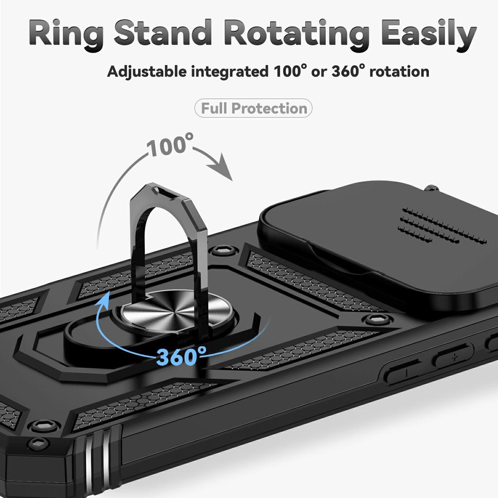 For iPhone 17 Pro Max Case PC+TPU Phone Cover with Lens Protection Kickstand