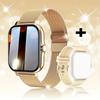 Women Gold Smart Watch Men Waterproof Bluetooth Wireless Call Infinite Screen Smart Bracelet 2024 New Watch DIY Watch Face Bands