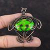 Copper Green Turquoise Pendant Copper Wire Wrapped Pendant Tortoise Pendant Handmade Gemstone Jewelry Wedding Gift Copper Wire Wrap Jewelry
