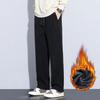 Winter Fall Men Sport Pants Loose Elastic Waist Thick Plush Pockets Plus Size Loose