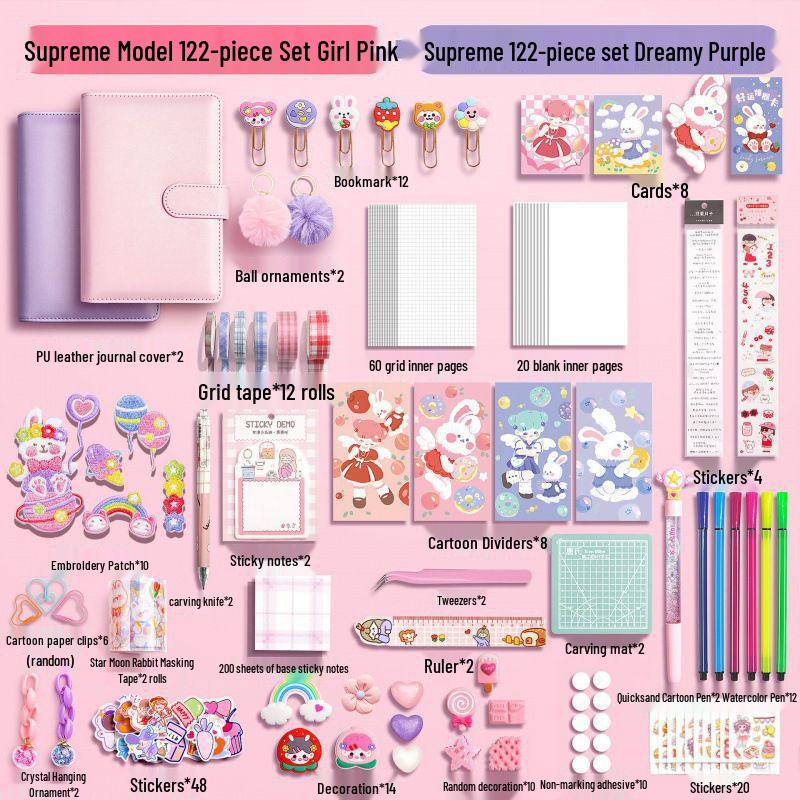 Hand Account Book Set: Cute Loose-Leaf Notebook for Girls & Children