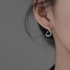 2025 New Korean Copper Color Hoop Earrings for Women Trend Vintage Geometric Irregular Dislocation Ear Studs Earring Zircon