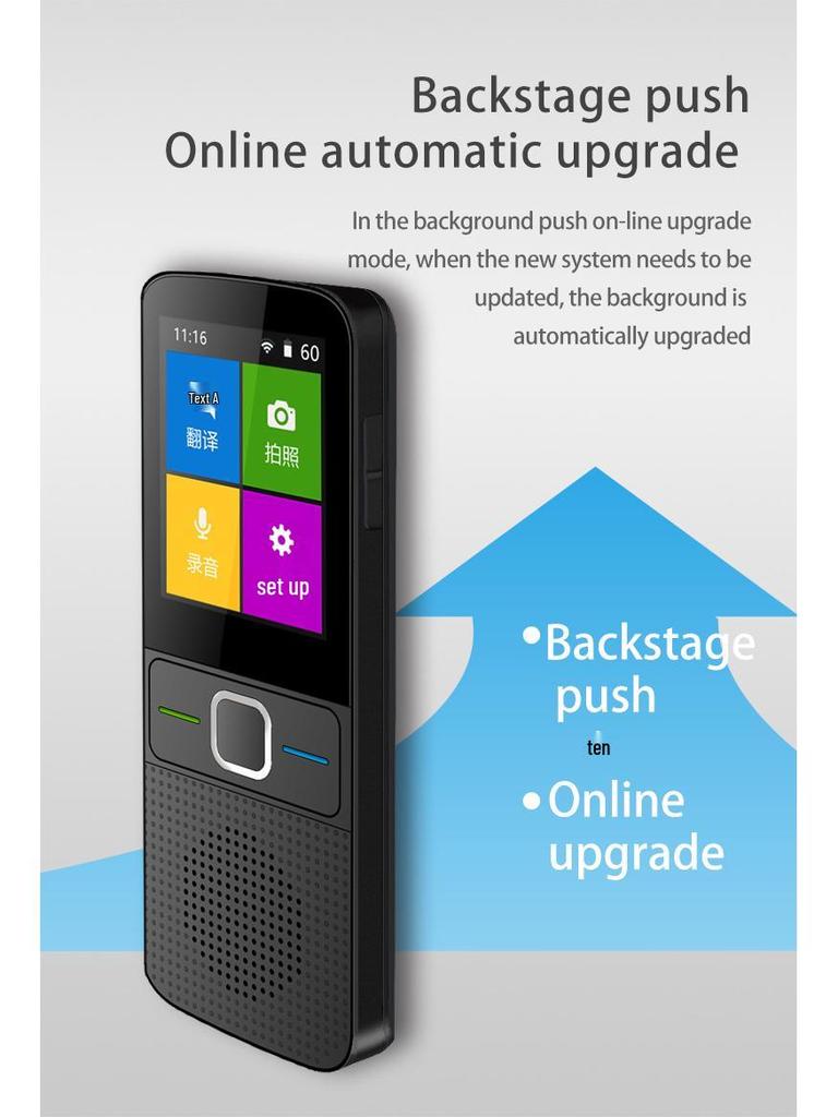 T10 Smart Voice Translator with 14 Offline Languages, Supports 138 Languages, Wi-Fi, Photo, and Recording Features.