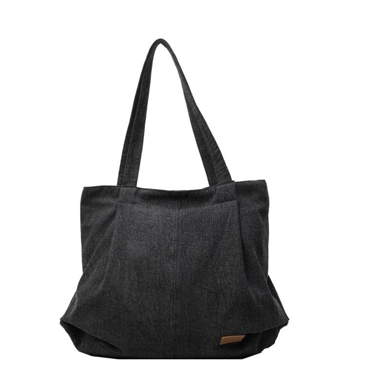 Commuter Large Capacity Denim Tote Bag Women Underarm Bag Work Shoulder Bag
