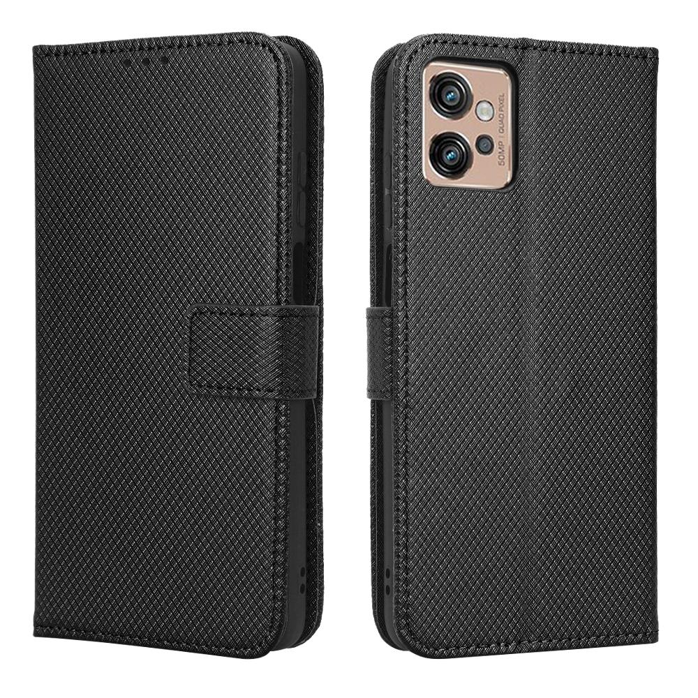 Diamond Pattern PU Leather Full Body Shockproof Wallet Flip Case Cover with Card Slot Holder For Moto G72 E22 G32 G62 G42 G22 G200 E20 E40 Motorola