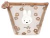 Marimo Craft Miffy Cherry Fleur Series Mesh W160 X H120 X D50mm Boat-Shaped Pouch, Beige, Approx. (DBM-2614)