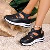 Ladies Shoes 2025 High Quality Buckle Strap Women's Sandals New Closed Toe Office and Career Summer Solid Wedge Sandals Zapatos
