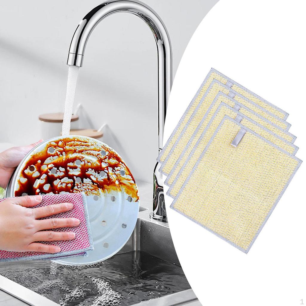Kitchen Cleaning Dish Towels, Mesh Microfiber Cloth, Multipurpose Wire Dishwashing Rags