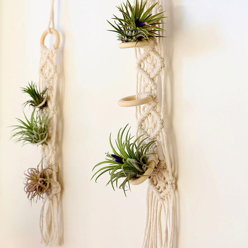1Pcs Tassels Plant Hanger Macrame Air Hanging Air Pineapple Holder Wall Plant Basket Boho