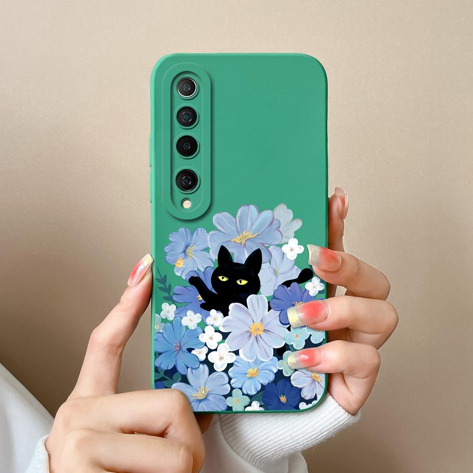 For Xiaomi Mi 10 11 Lite NE 10i 10T 11T 11X Pro Phone Case Cover Small Floral Pattern Shockproof Liquid Soft Silicone Anti Slip For Xiaomi Shell Capas