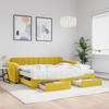 VidaXL Daybed with Trundle and Drawers Yellow 90x200 Cm Velvet 3197006
